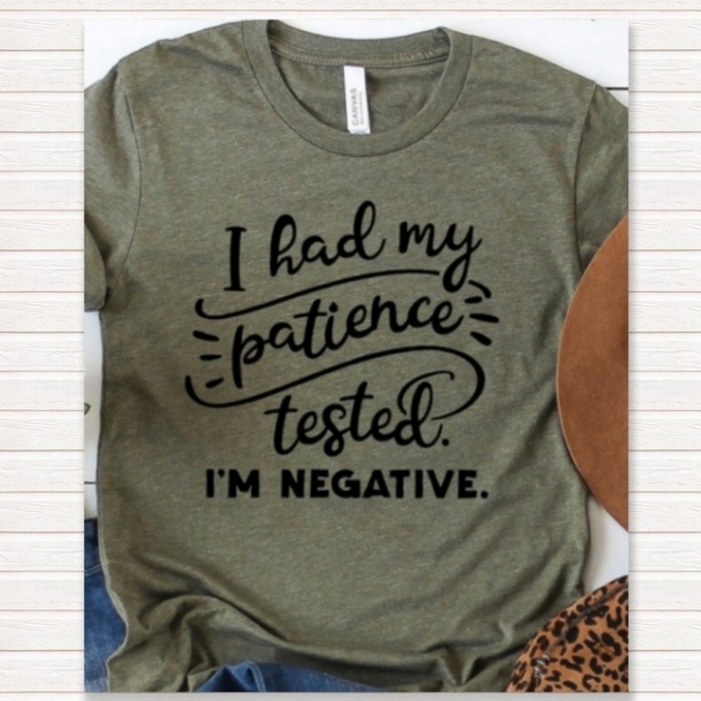 ALMOST SOLD OUT GO TO NEW LISTING Patience Tee Mom Pandemic Nurse Medical Mother - Picture 1 of 7